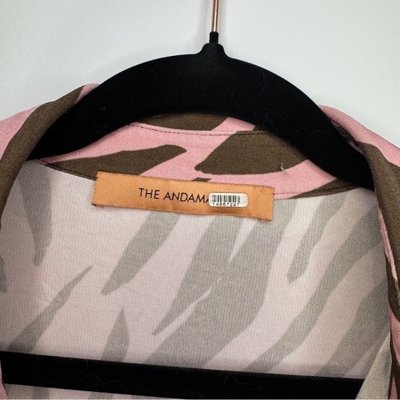 Andamane Jane Mini Wrap Dress Zebra Print Pink Brown (Size 42/US 6) - Picture 3 of 9